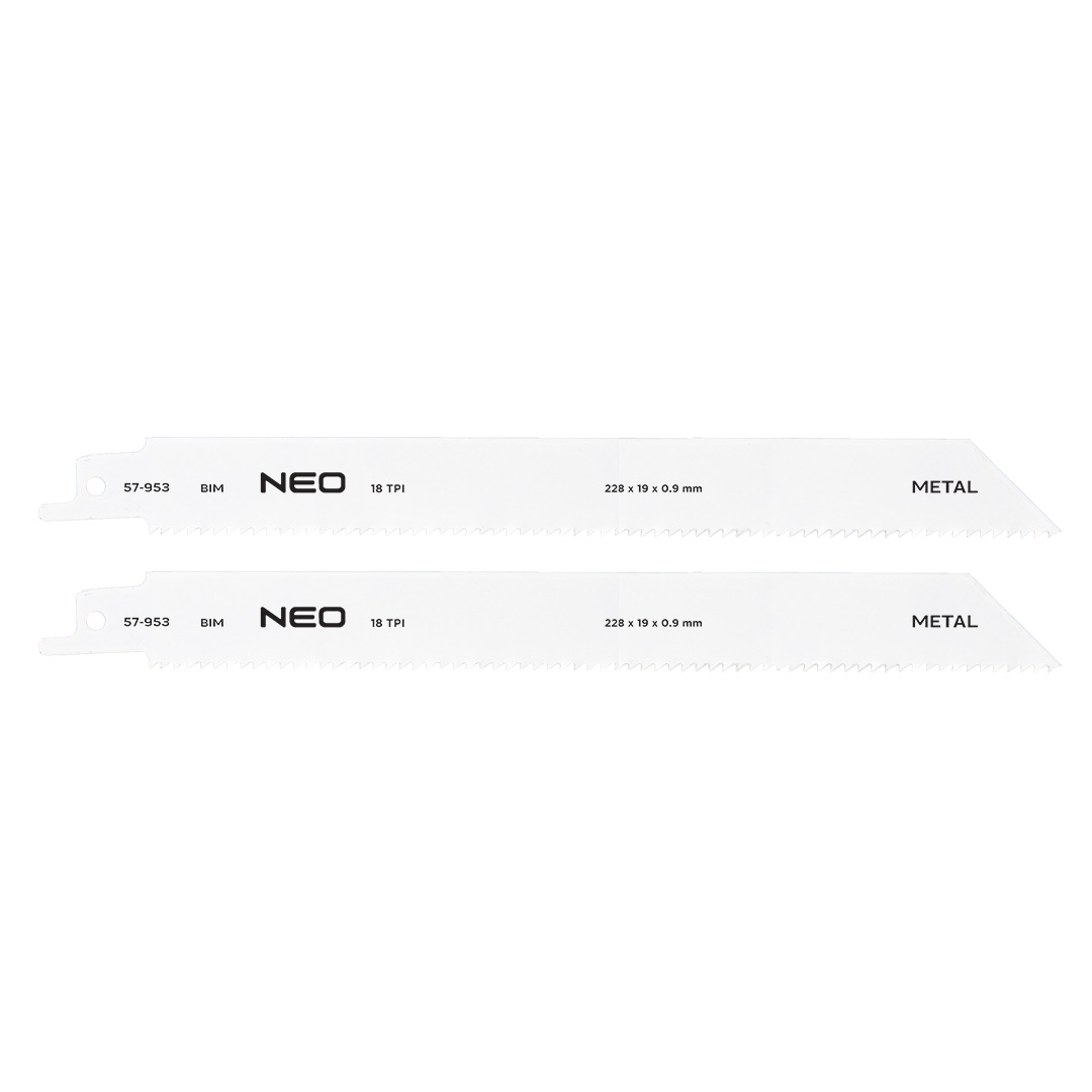 Brzeszczoty do piły szablastej NEO TOOLS 228 x 19 x 0.9 mm 18TPI kpl. 2 szt.