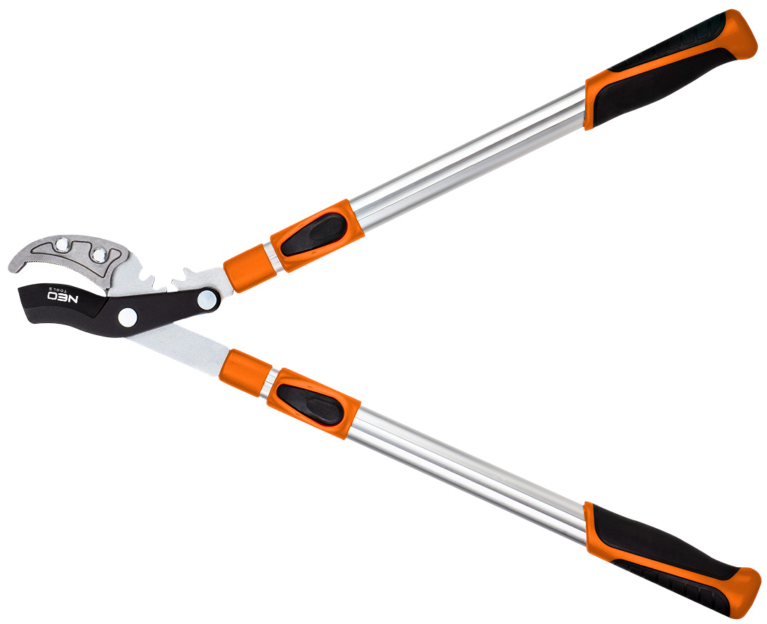 Kowadełkowy sekator do gałęzi 670 mm NEO TOOLS zakres do 42 mm, przekładnia zwiększajaca siłe nacisku o 40%,