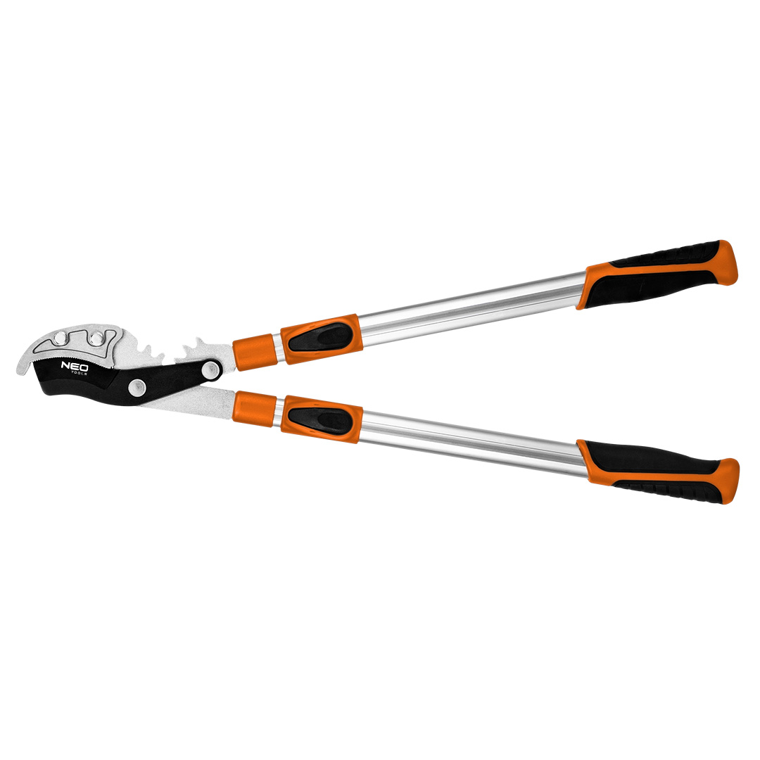Kowadełkowy sekator do gałęzi 670 mm NEO TOOLS zakres do 42 mm, przekładnia zwiększajaca siłe nacisku o 40%,