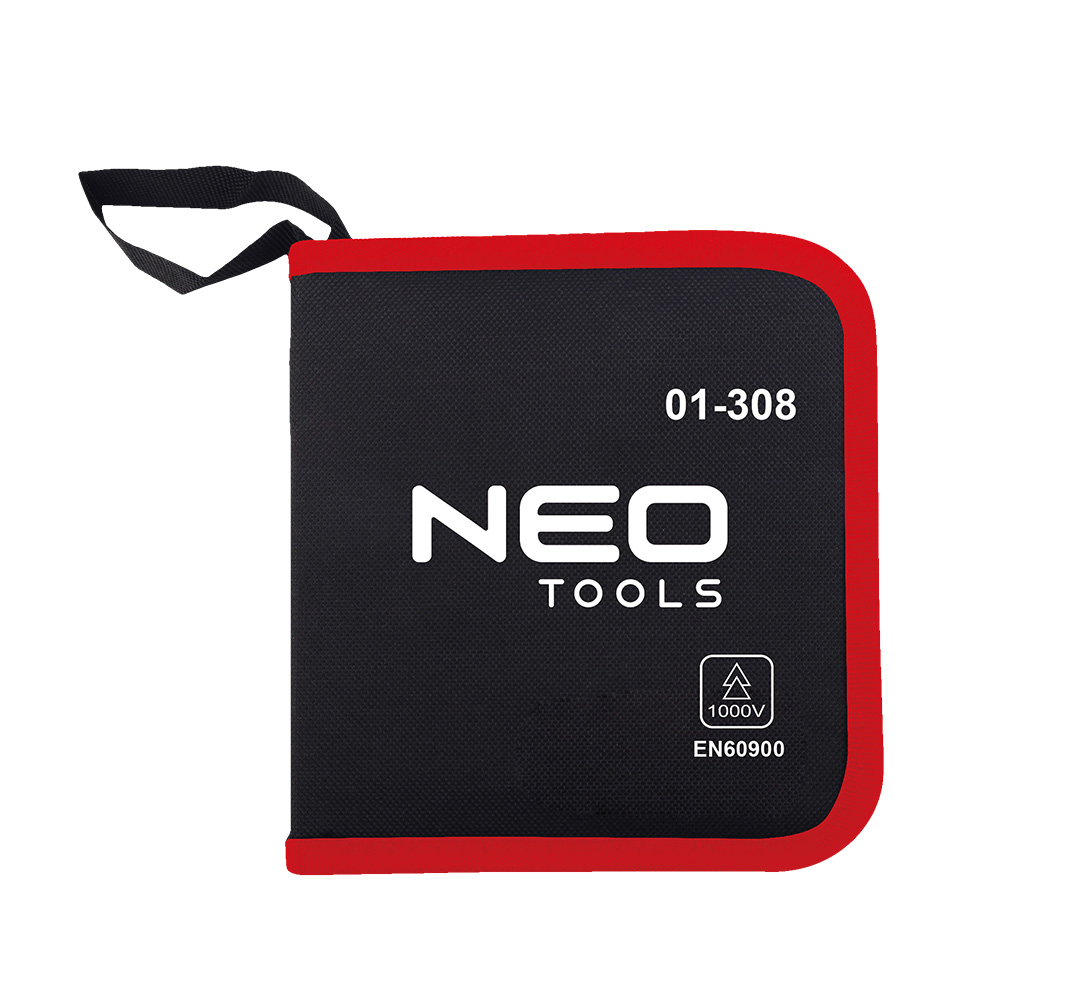 Końcówki wkrętakowe z uchwytem izolowane 1000V, 12 szt.NEO TOOLS