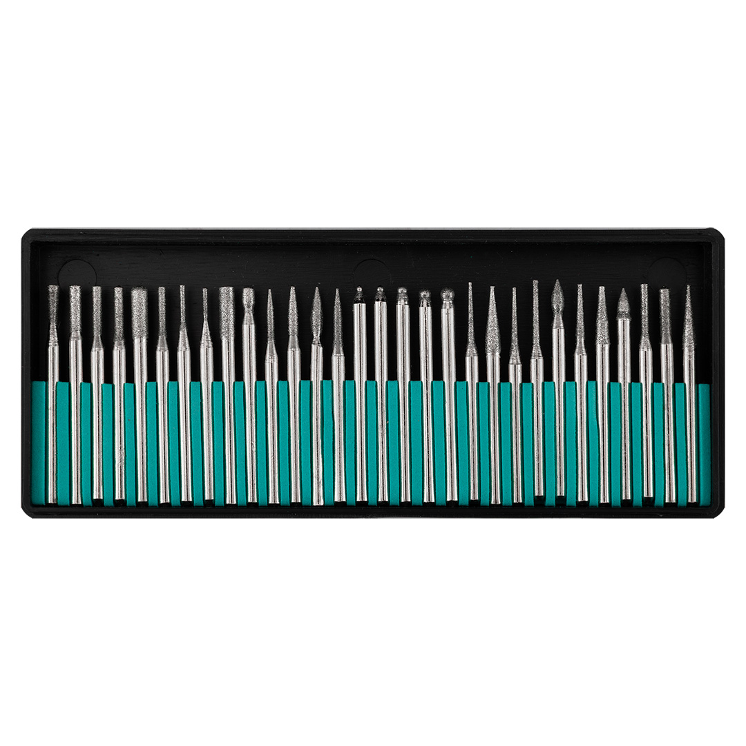 Frezy precycyjne diamentowe do miniszlifierki GRAPHITE zestaw 30 szt.
