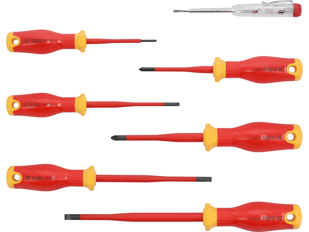 Wkrętaki izolowane Yato 1000V EXTRA SLIM zestaw wkrętaków 7 szt. YT-282681